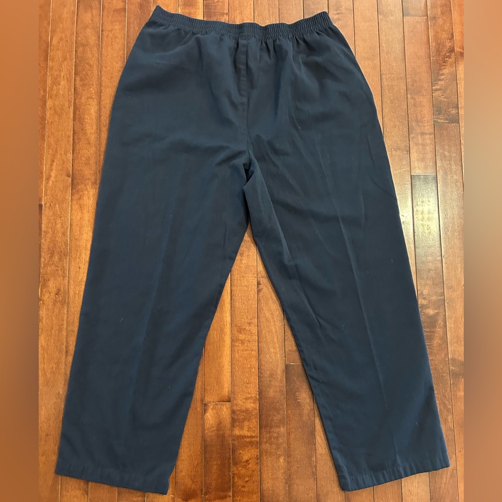 Basic Editions Women’s Navy Twill Chino Elastic Waist Pants Size XL - Picture 7 of 7